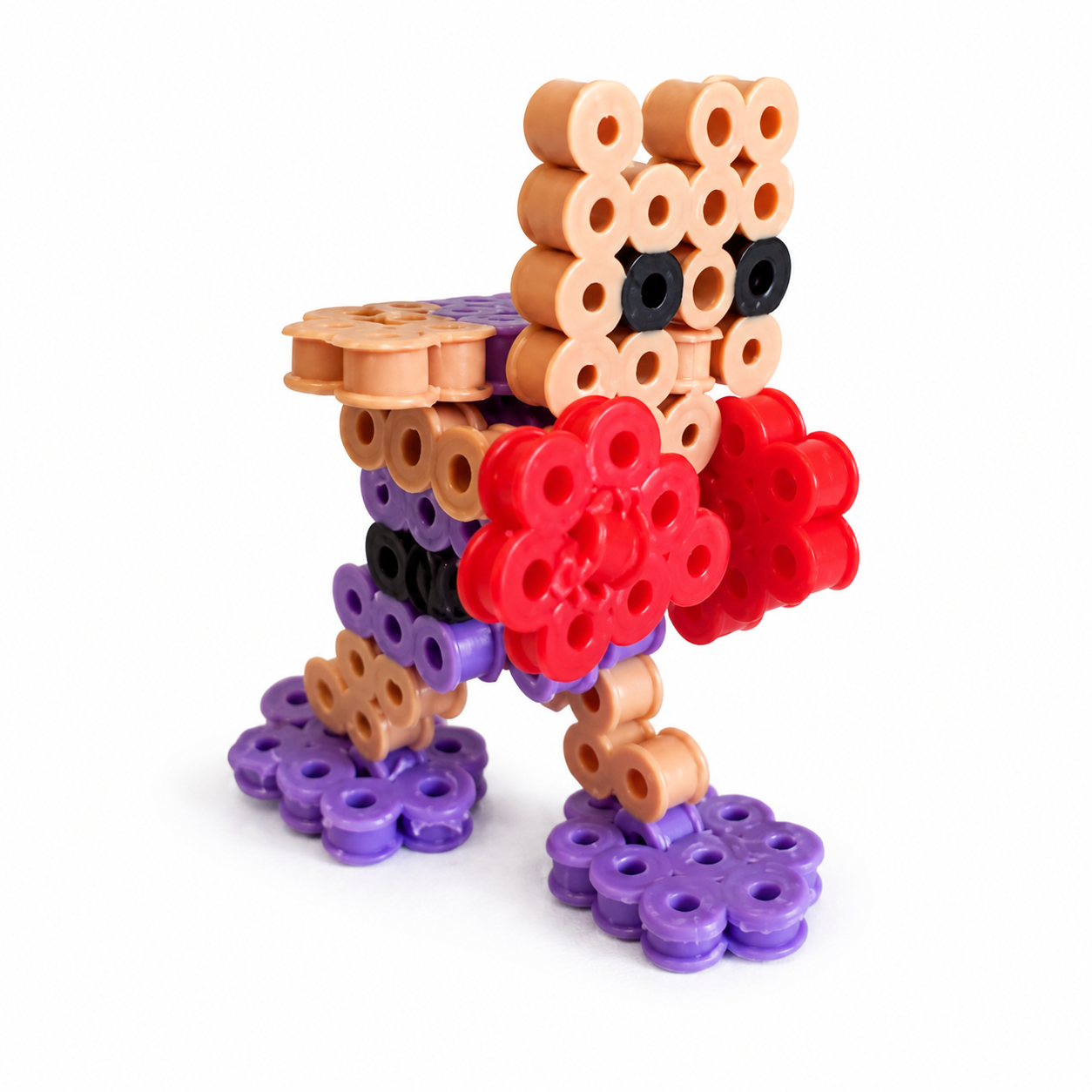 Personagem temático 3D em Hama Beads roxo e vermelho